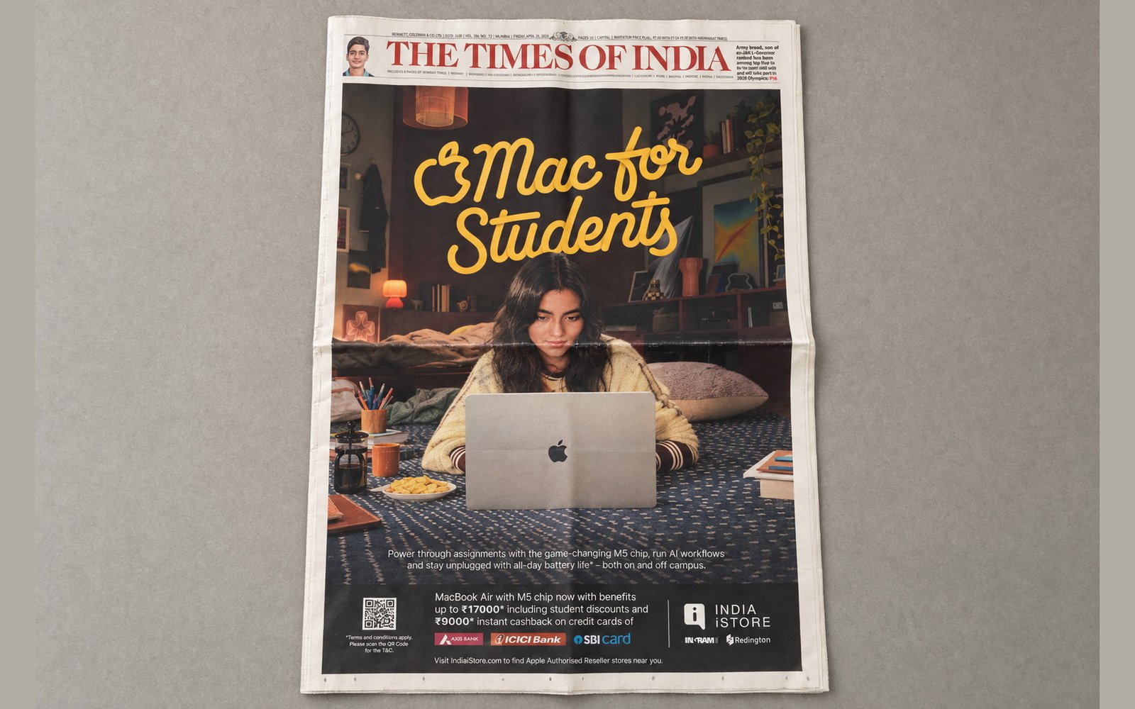 Mac for Students 2026 newspaper advertisement